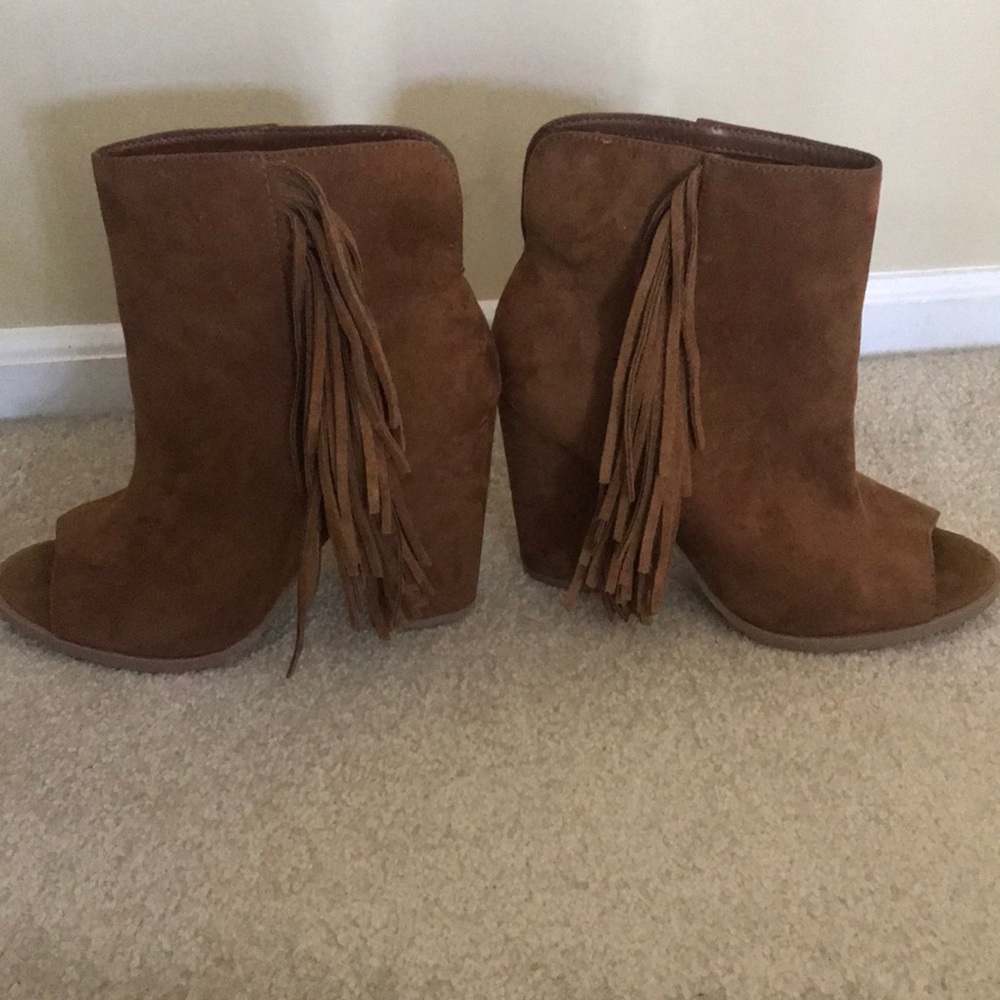 Dolce Vita Fringe Open Toe Booties